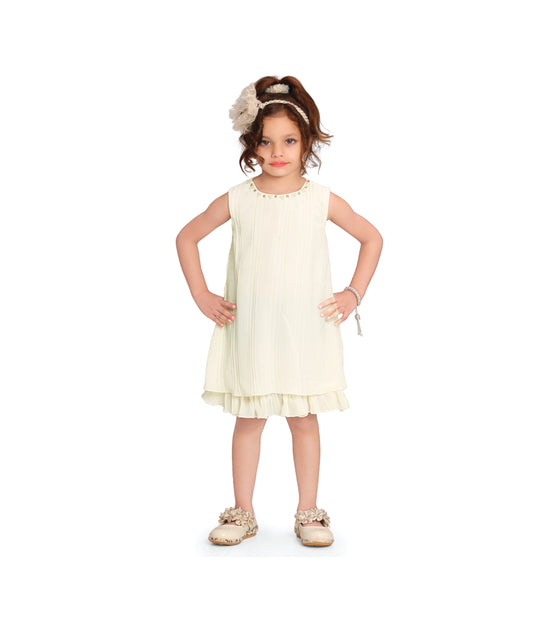 Ivory ruffle dress