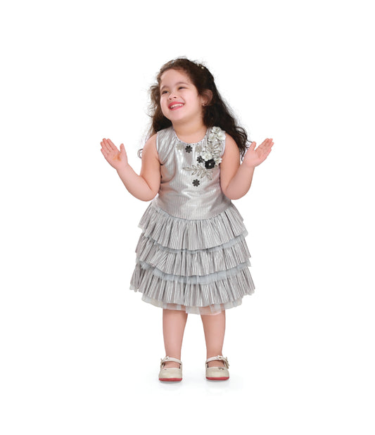 Silver ruffle dress