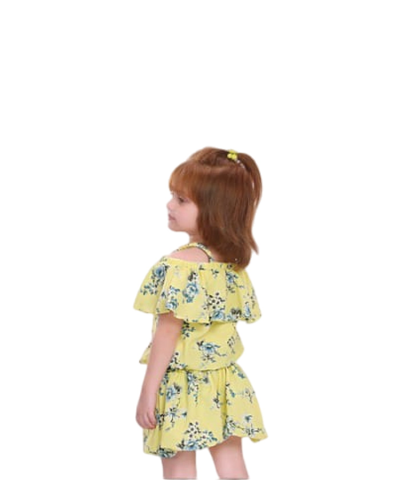 Yellow Floral Ruffled Top and Shorts Set (Sizes 18-26)